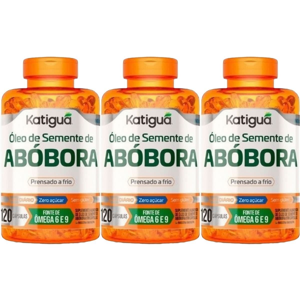 Kit 3X �leo de Semente de Ab�bora - 120 c�psulas - Katigu�