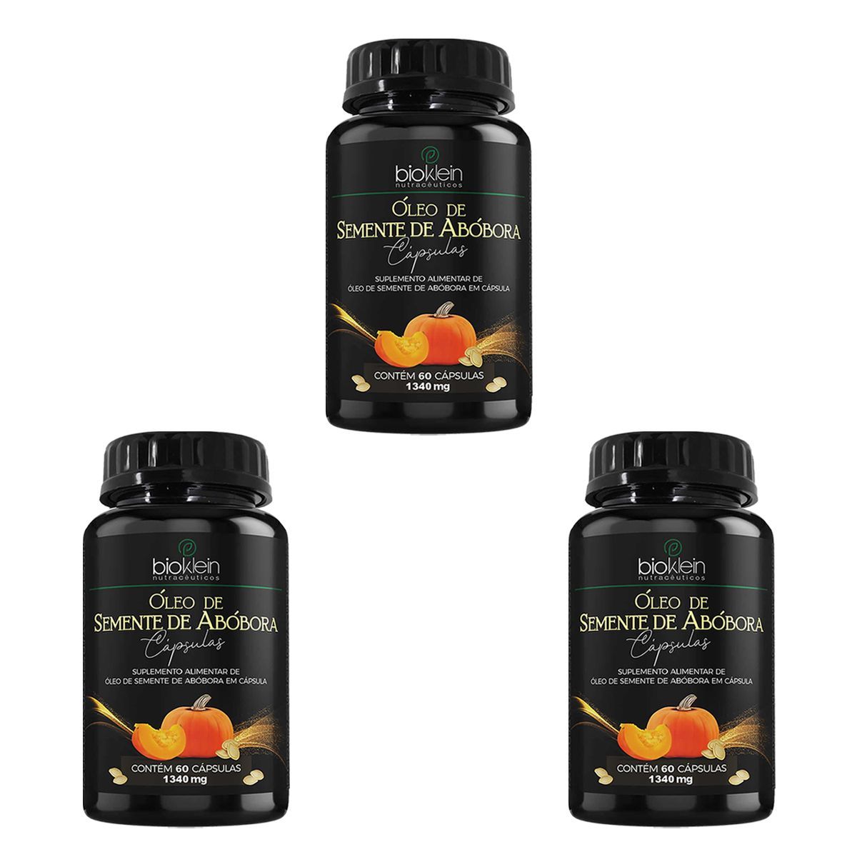 Kit 3X �leo de Semente de Ab�bora - 60 C�psulas - Bioklein