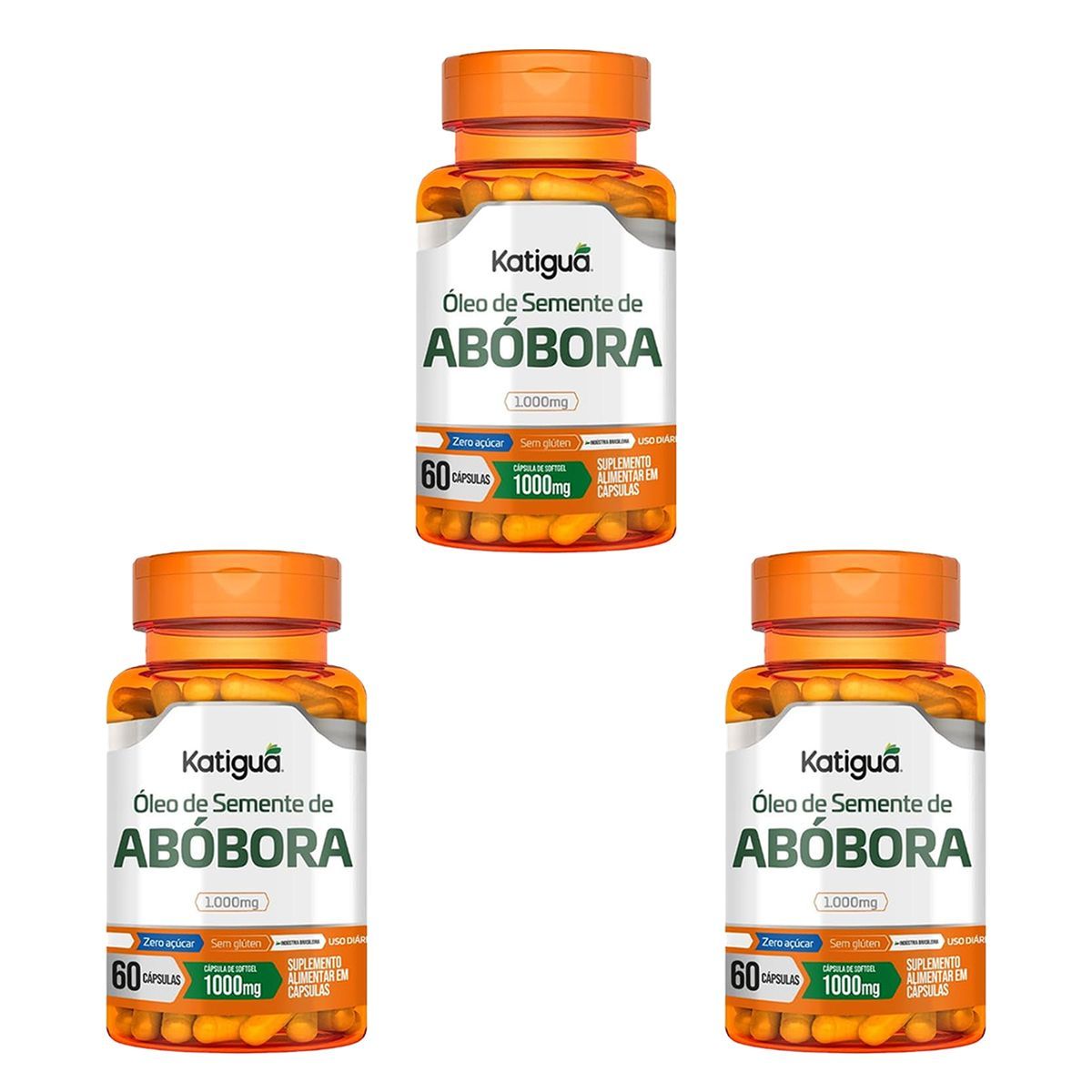 Kit 3X �leo de Semente de Ab�bora - 60 c�psulas - Katigu�
