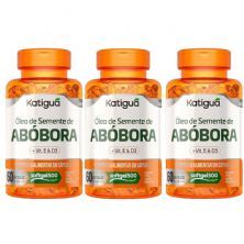 Kit 3X �leo de Semente de Ab�bora + Vitamina D3 & E - 60 c�psulas - Katigu�