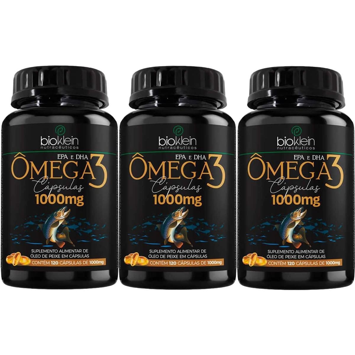 Kit 3X �mega 3 1000mg - 120 C�psulas - Bioklein