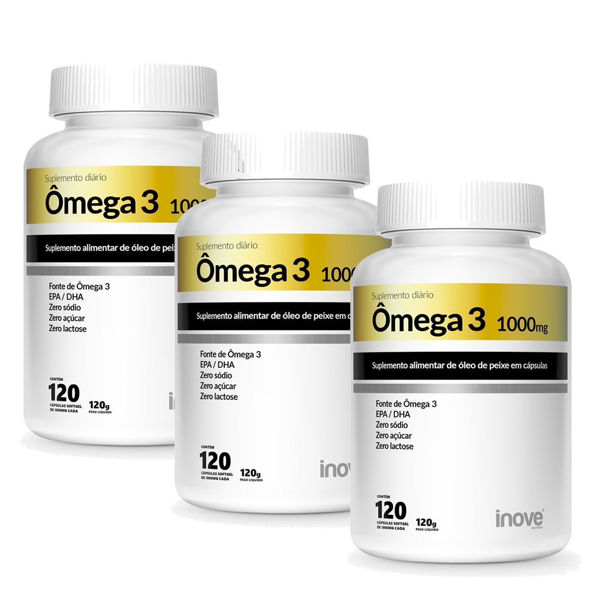 Kit 3X �mega 3 1000mg - 120 C�psulas - Inove Nutrition