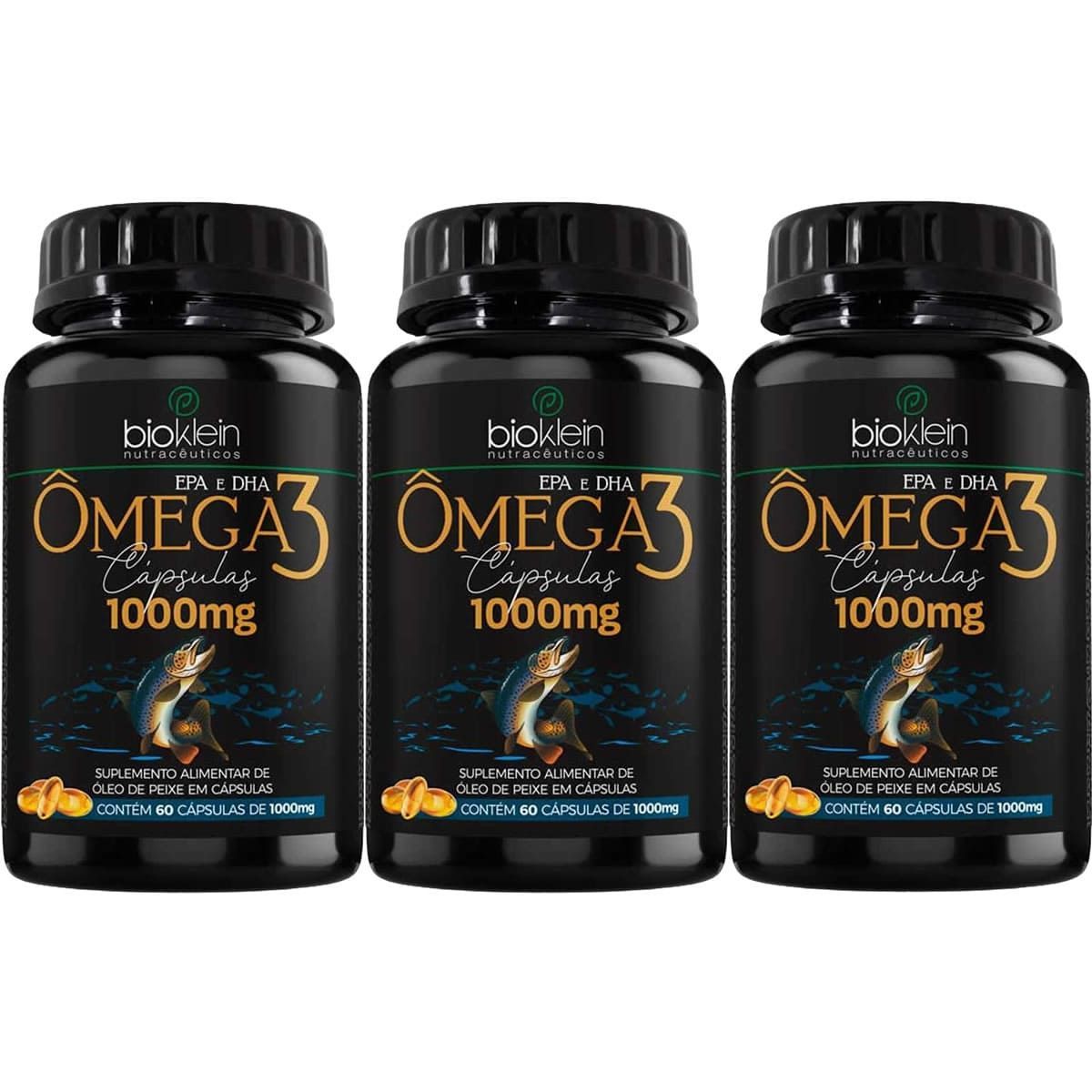 Kit 3X �mega 3 1000mg - 60 C�psulas - Bioklein