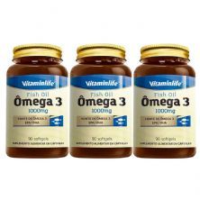 Kit 3X �mega 3 1000mg - 90 C�psulas - VitaminLife