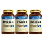 Kit 3X �mega 3 1000mg - 90 C�psulas - VitaminLife