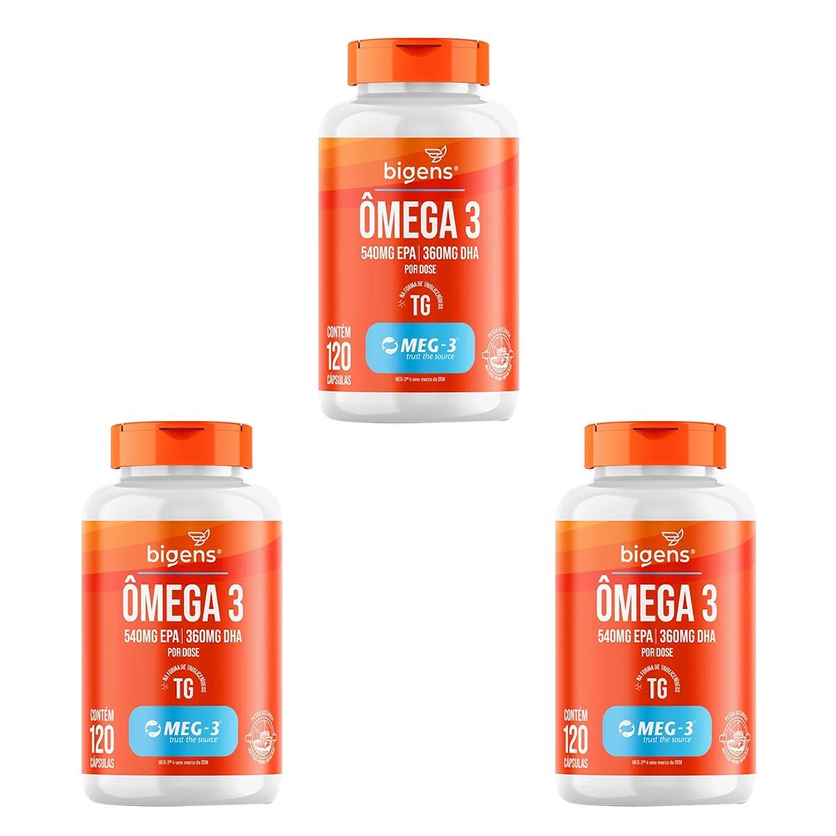 Kit 3X �mega 3 - 120 C�psulas - Bigens