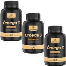 Kit 3X �mega 3 - 120 C�psulas - Gold Lab