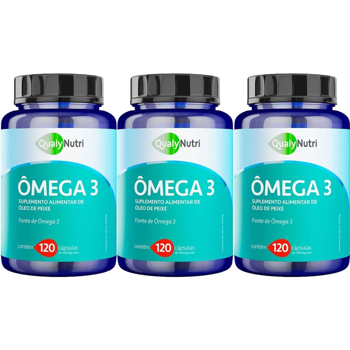 Kit 3X �mega 3 - 120 C�psulas - QualyNutri