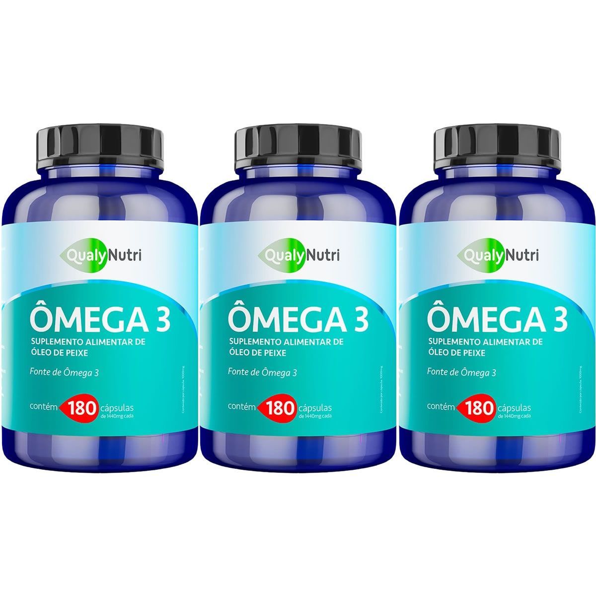 Kit 3X �mega 3 - 180 C�psulas - QualyNutri
