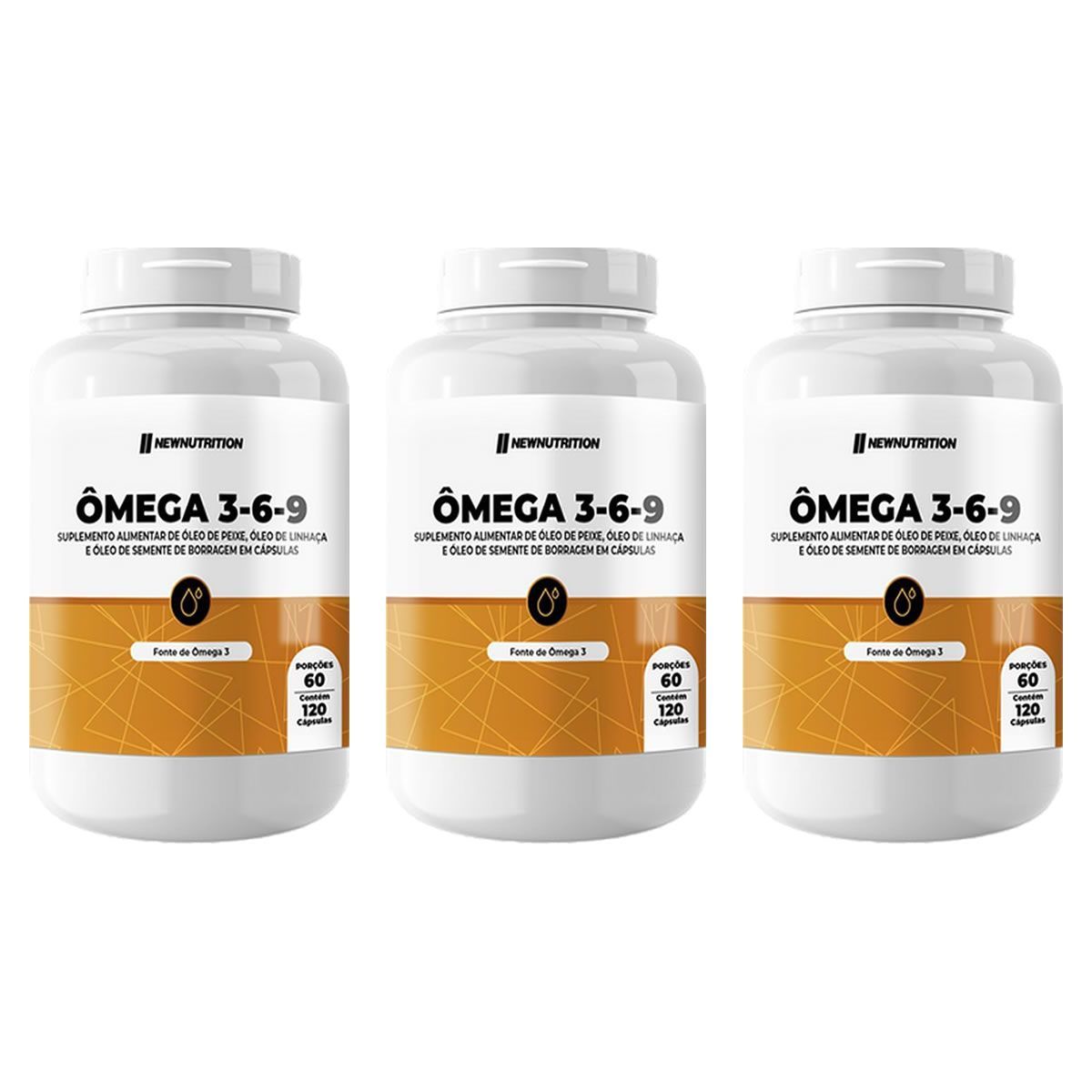 Kit 3X �mega 3 6 9 - 120 C�psulas - NewNutrition