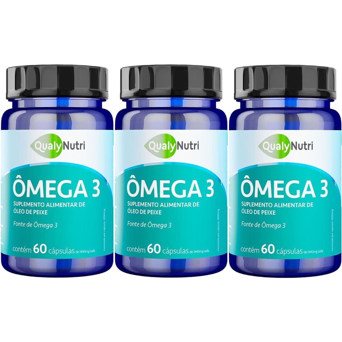 Kit 3X �mega 3 - 60 C�psulas - QualyNutri