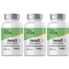 Kit 3X �mega 3 BioFoods - 120 C�psulas - Katigu�