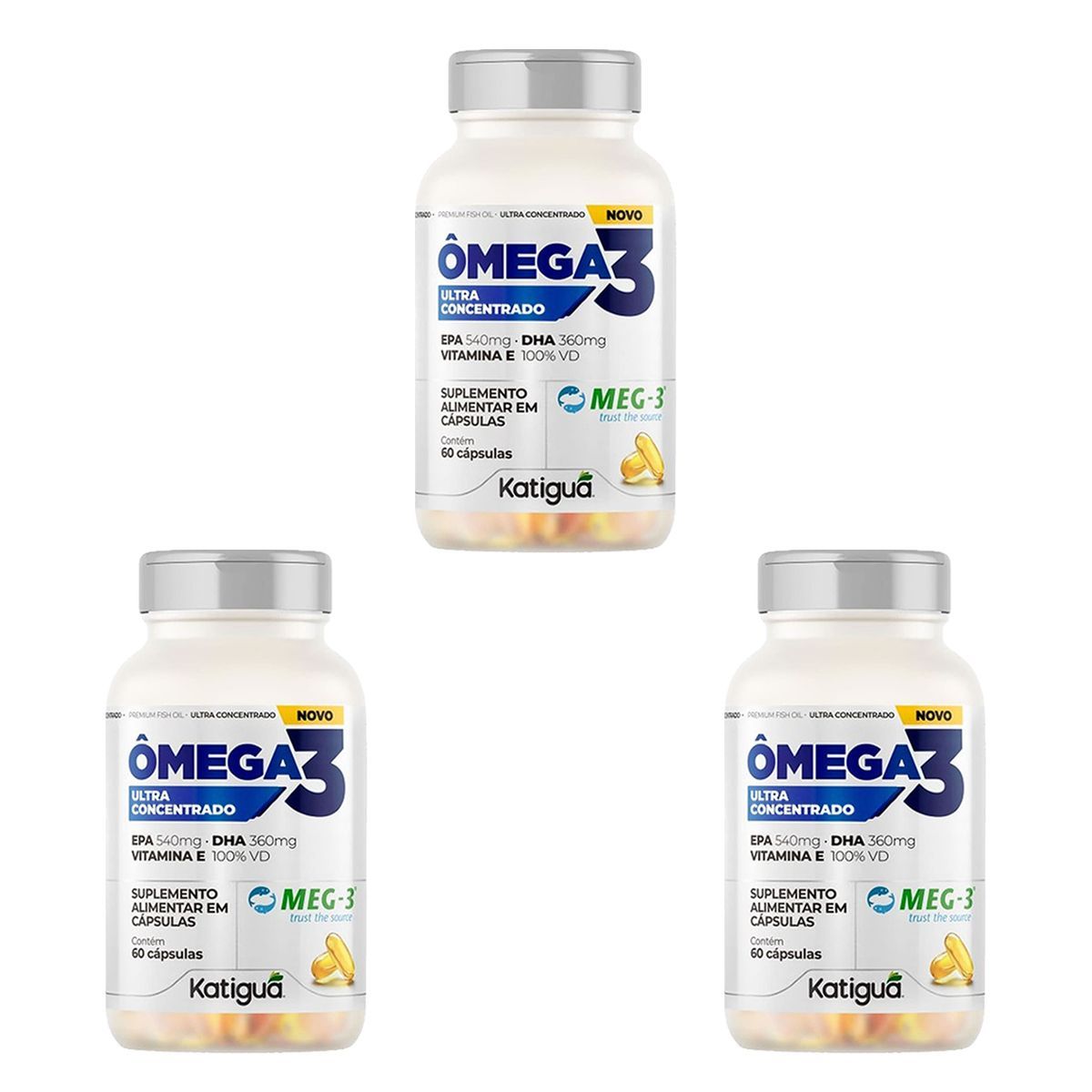 Kit 3X �mega 3 Concentrado - 60 C�psulas - Katigu�