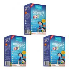 Kit 3X �mega 3 Kids � 30 C�psulas Mastig�veis  Laranja com Frutas Silvestres  - Equaliv