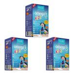 Kit 3X �mega 3 Kids � 30 C�psulas Mastig�veis  Laranja com Frutas Silvestres  - Equaliv