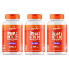 Kit 3X �mega 3 Metil B9 - 60 C�psulas - Bigens