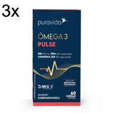 Kit 3X �mega 3 Pulse Nova Composi��o - 60 C�psulas Softgel - Puravida