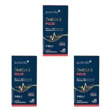 Kit 3X �mega 3 Pulse Nova Composi��o - 60 C�psulas Softgel - Puravida