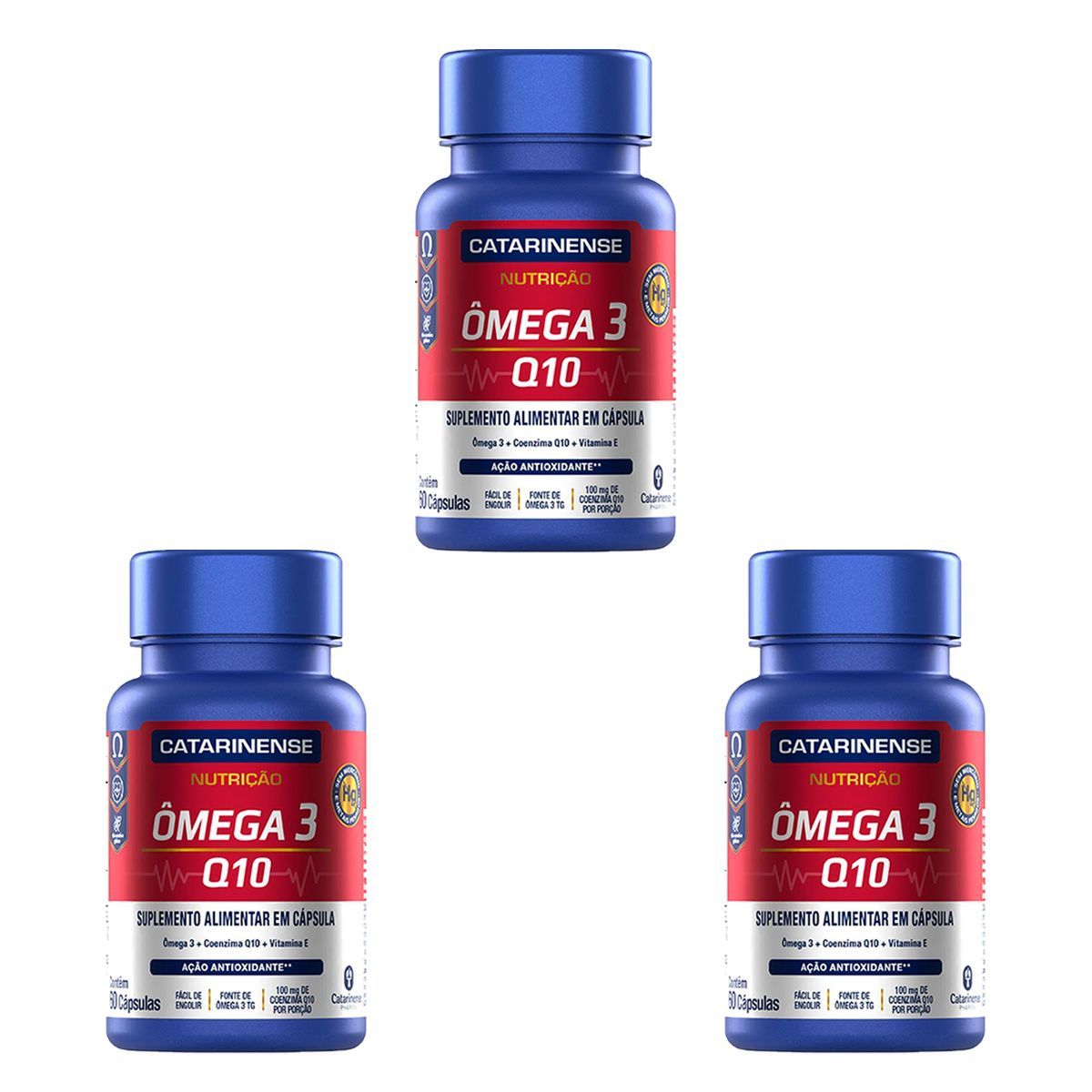 Kit 3X �mega 3 Q10 - 60 C�psulas - Catarinense