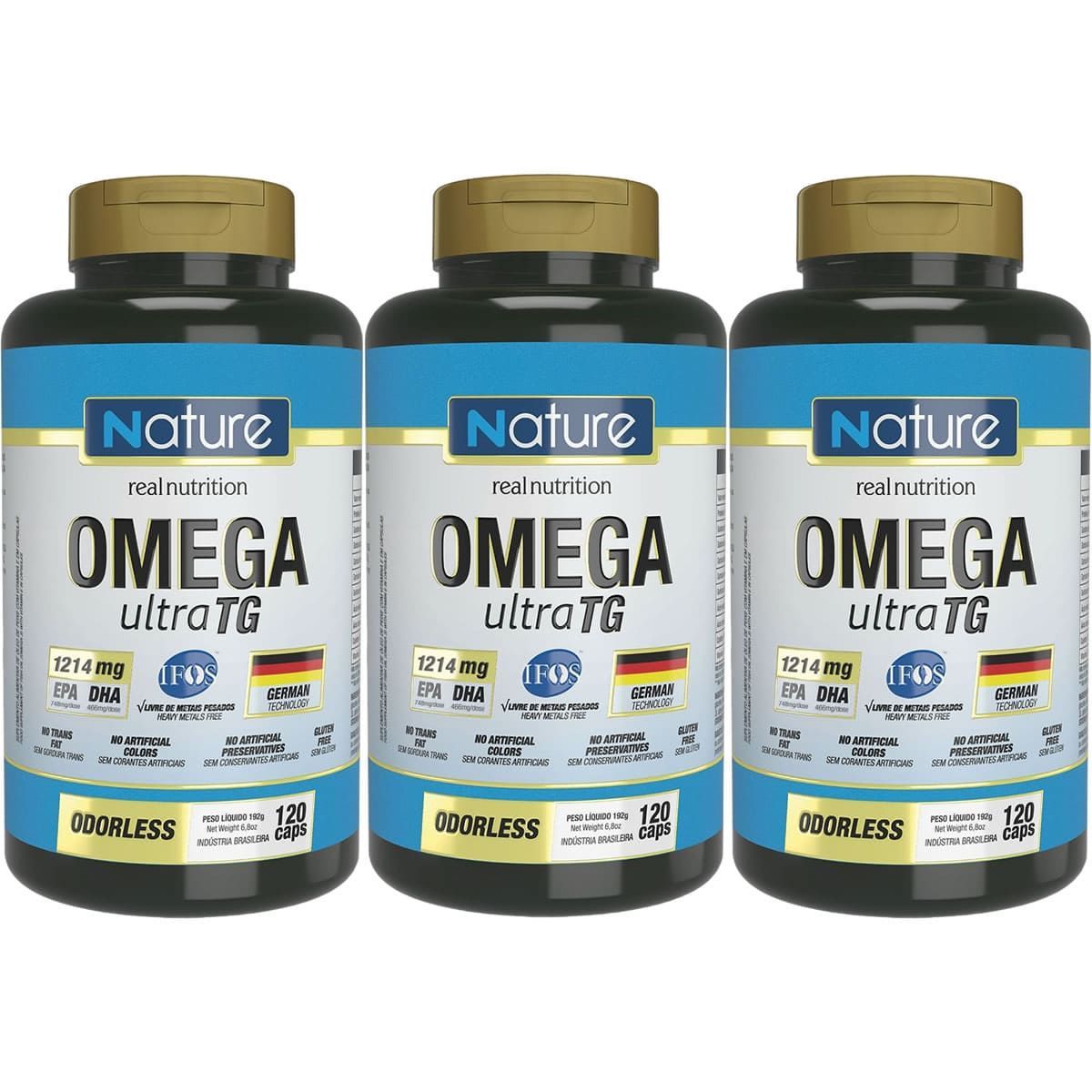 Kit 3X �mega 3 Ultra 1200mg - 120 C�psulas - Nature