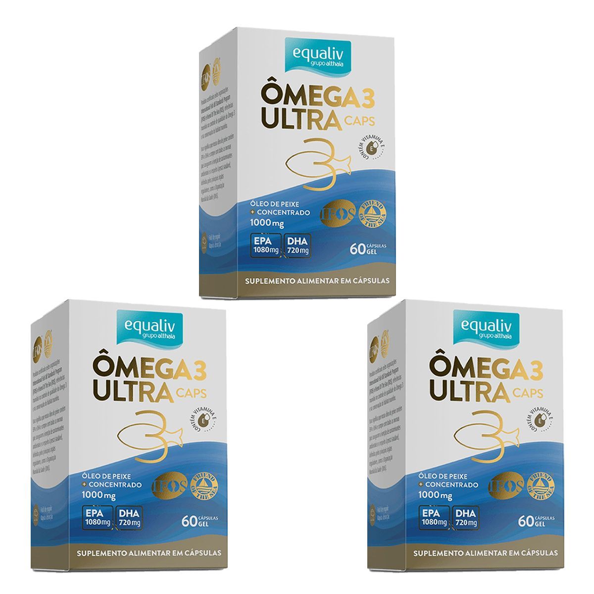 Kit 3X �mega 3 Ultra - 60 C�psulas - Equaliv