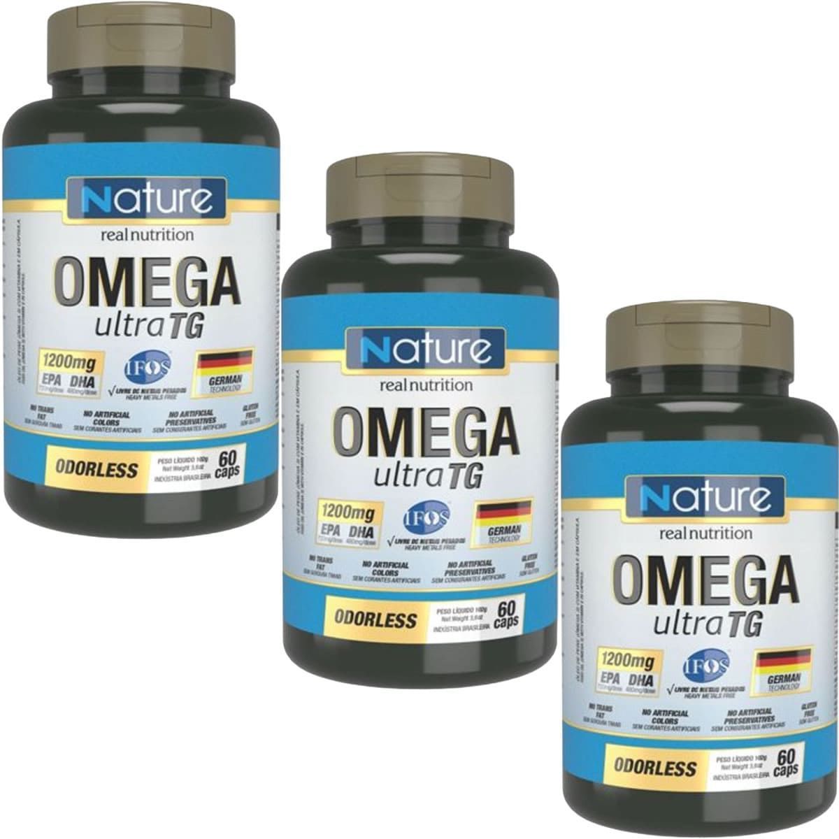 Kit 3X �mega 3 Ultra TG 1200mg - 60 C�psulas - Nature