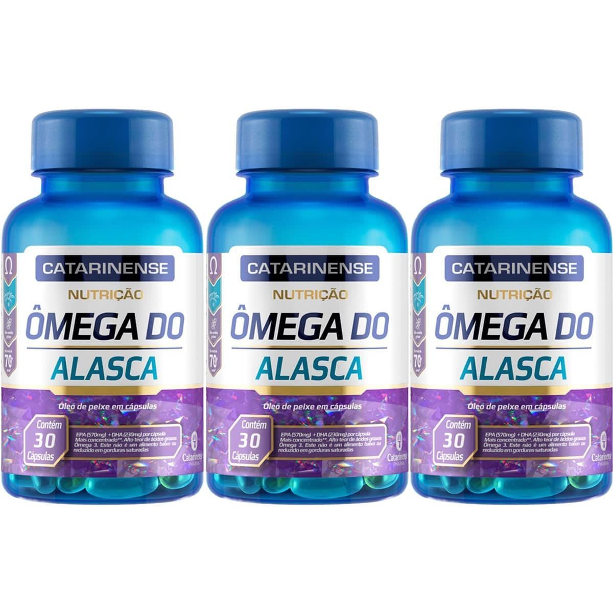 Kit 3X �mega do Alasca - 30 C�psulas - Catarinense Nutri��o