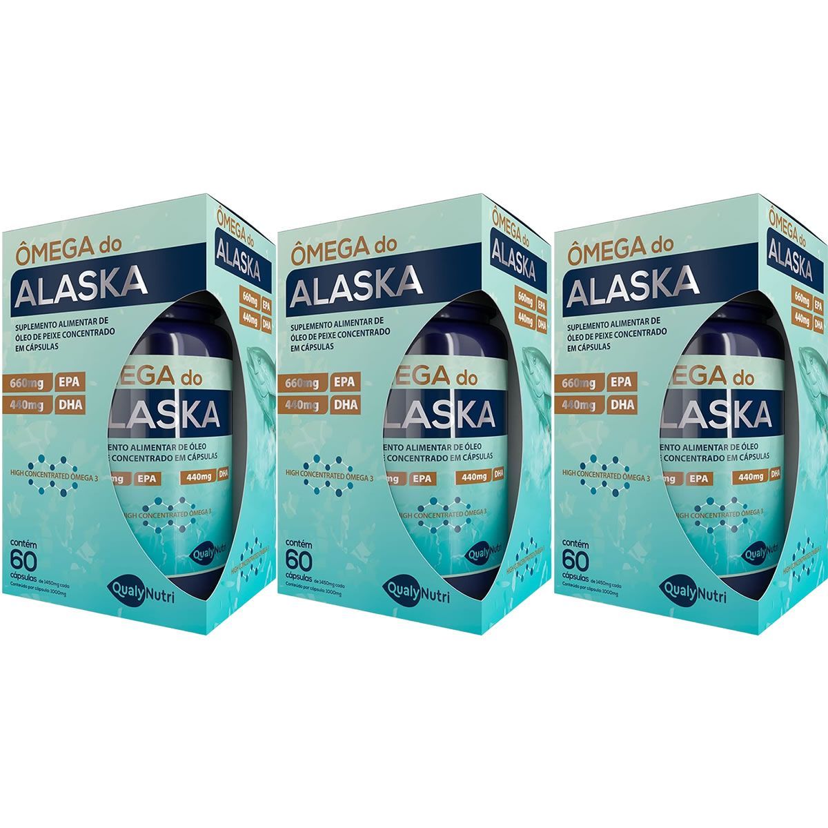 Kit 3X �mega do Alaska - 60 C�psulas - QualyNutri