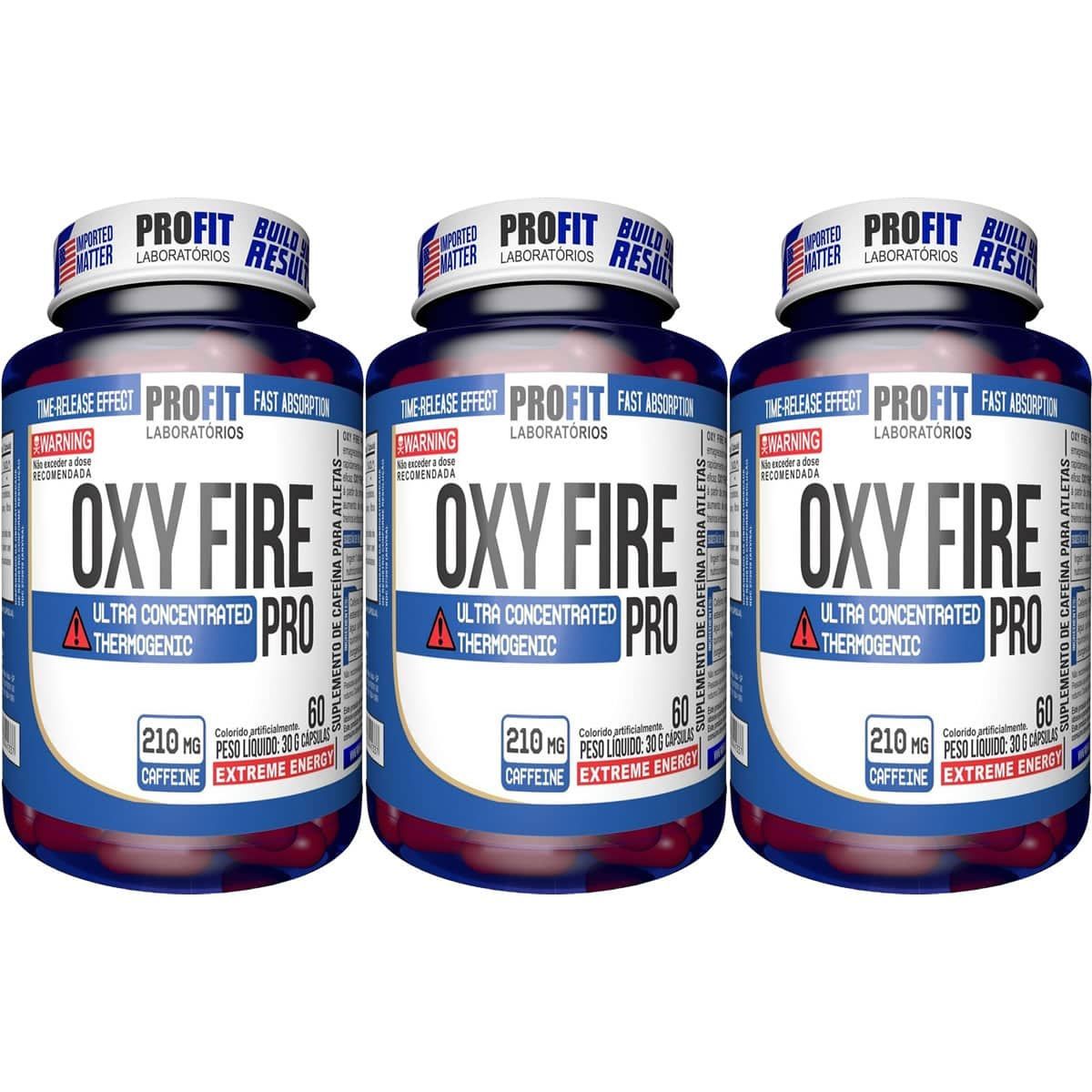 Kit 3X Oxy Fire Pro - 60 C�psulas - ProFit