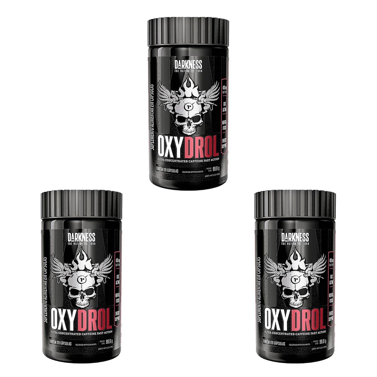 Kit 3X Oxydrol Darkness - 120 Capsulas - Integral M�dica