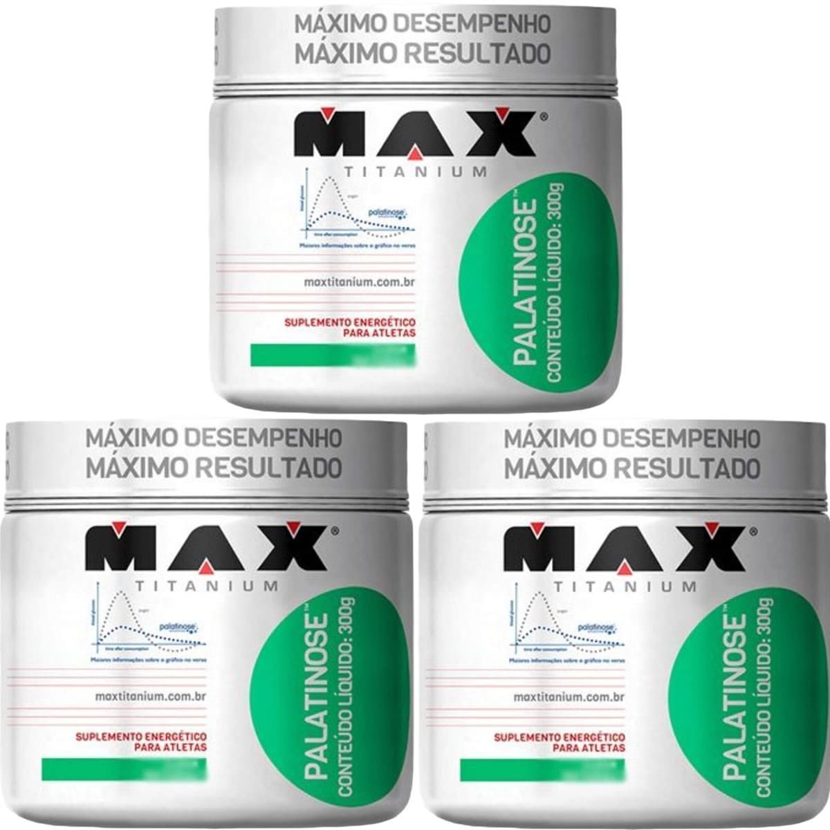 Kit 3X Palatinose - 300g Natural - Max Titanium