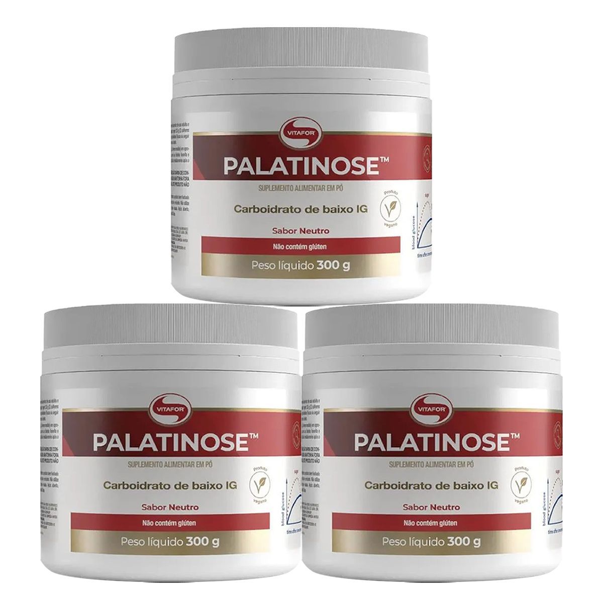 Kit 3X Palatinose - 300g Neutro - Vitafor