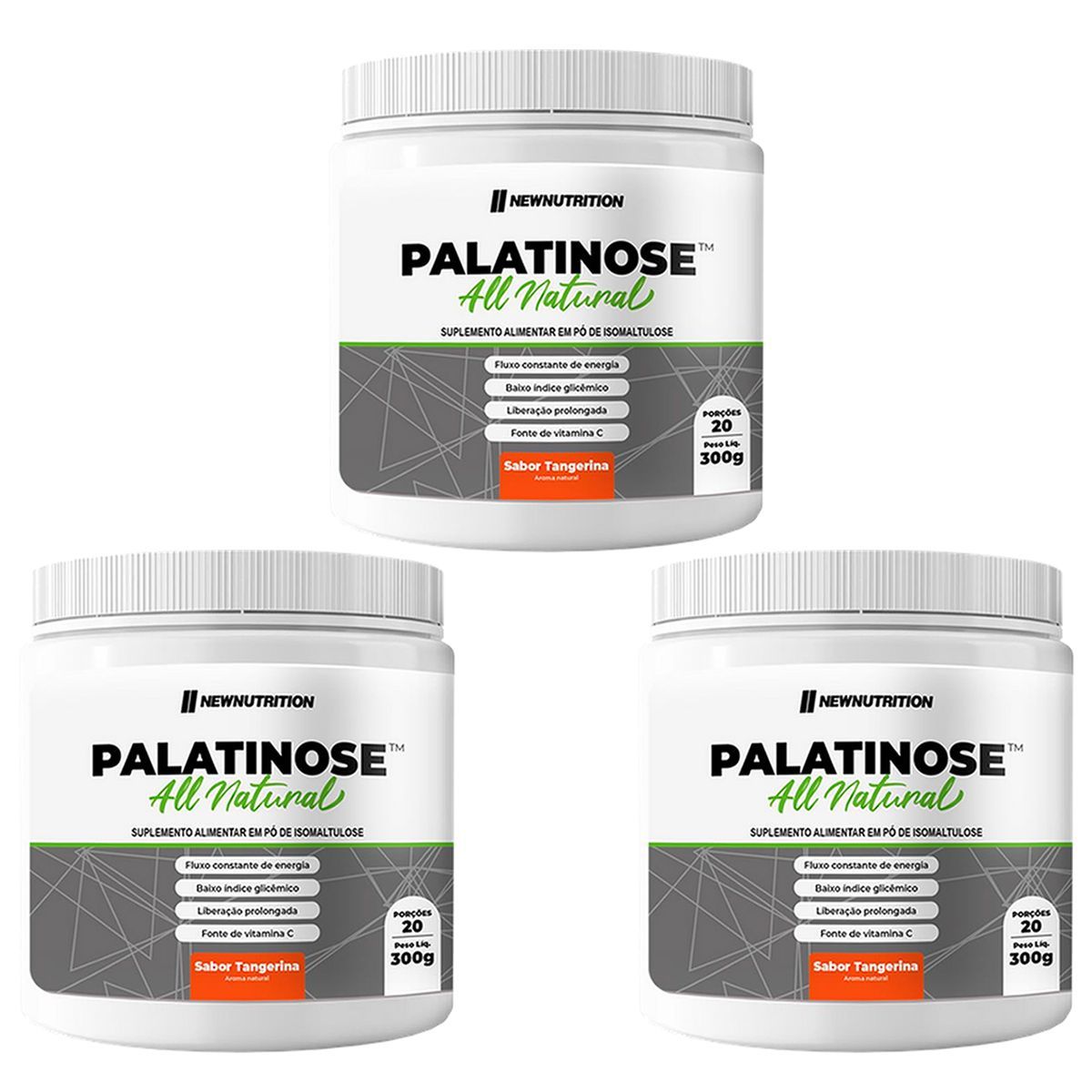 Kit 3X Palatinose - 300g Tangerina - NewNutrition