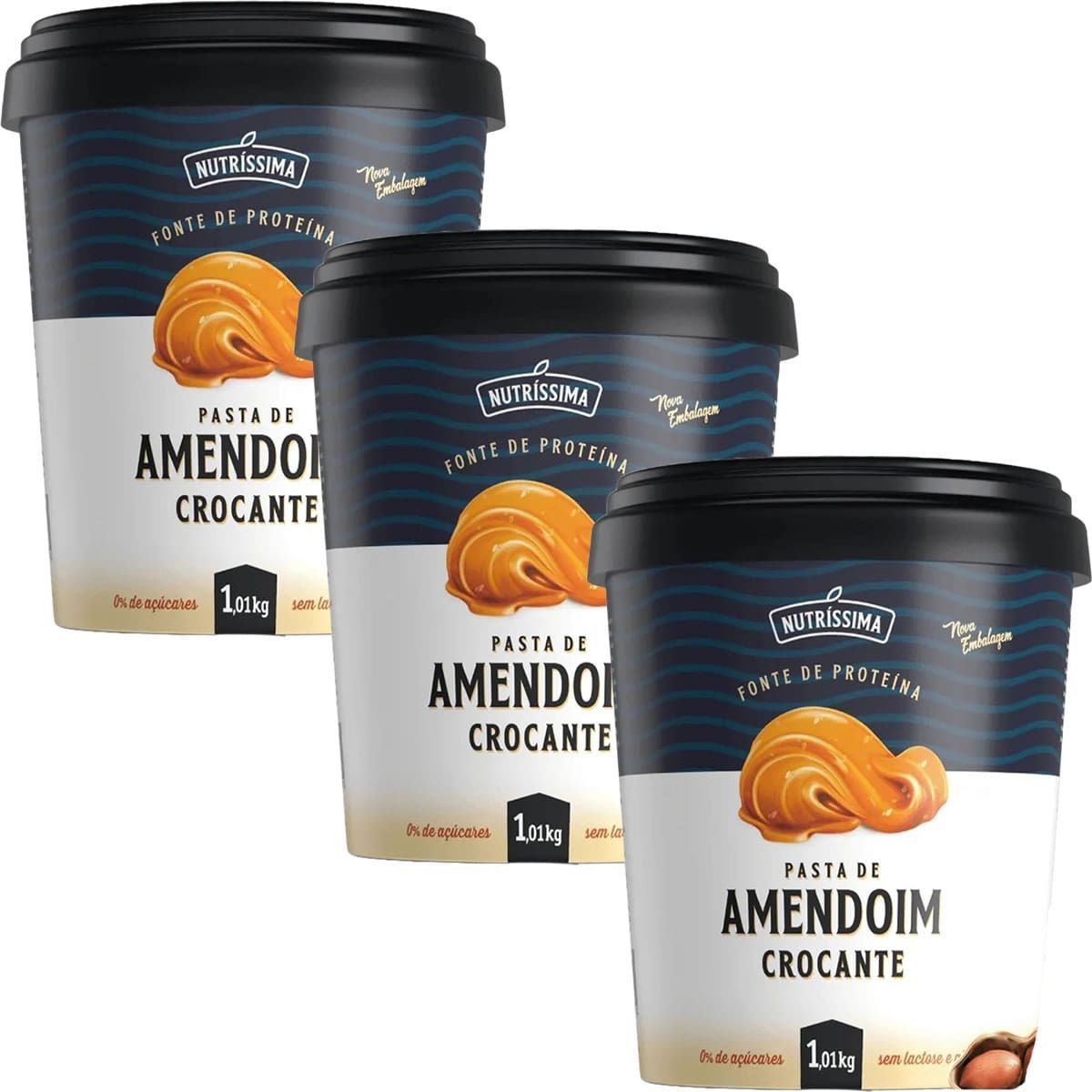 Kit 3X Pasta Amendoim Integral - 1010g Crocante -  Nutr�ssima