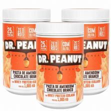 Kit 3X Pasta de Amendoim - 1005g  Chocolate Branco com Whey Isolado - Dr. Peanut