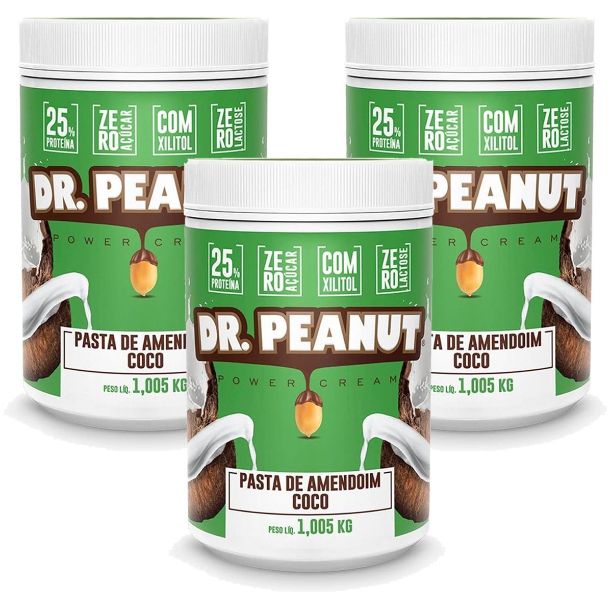 Kit 3X Pasta de Amendoim - 1005g Coco - Dr. Peanut
