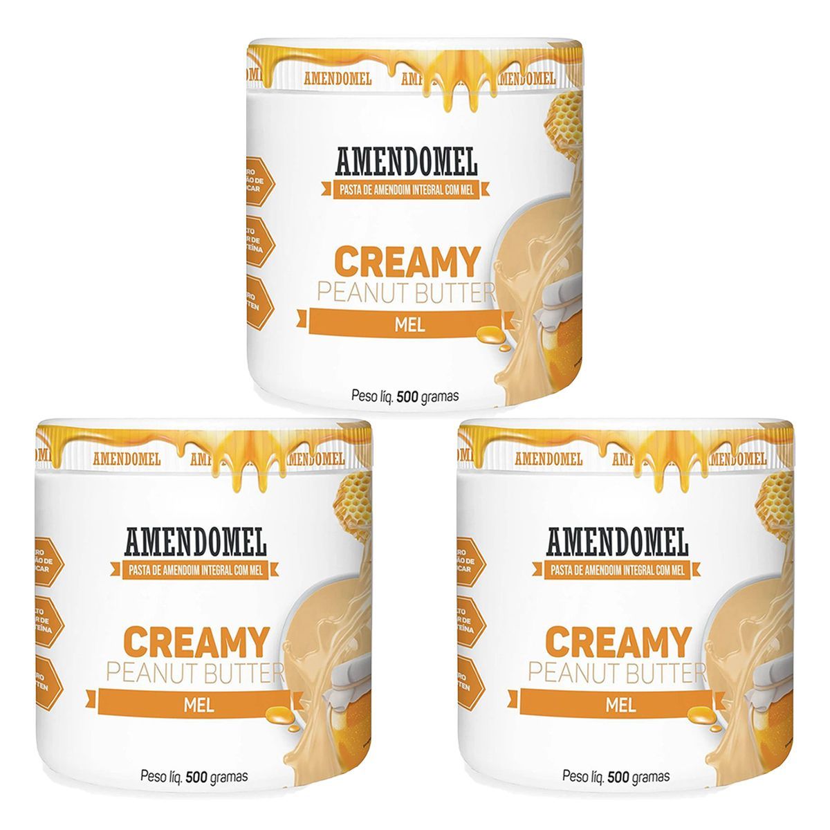 Kit 3X Pasta de Amendoim - 1010g Mel - AmendoMel
