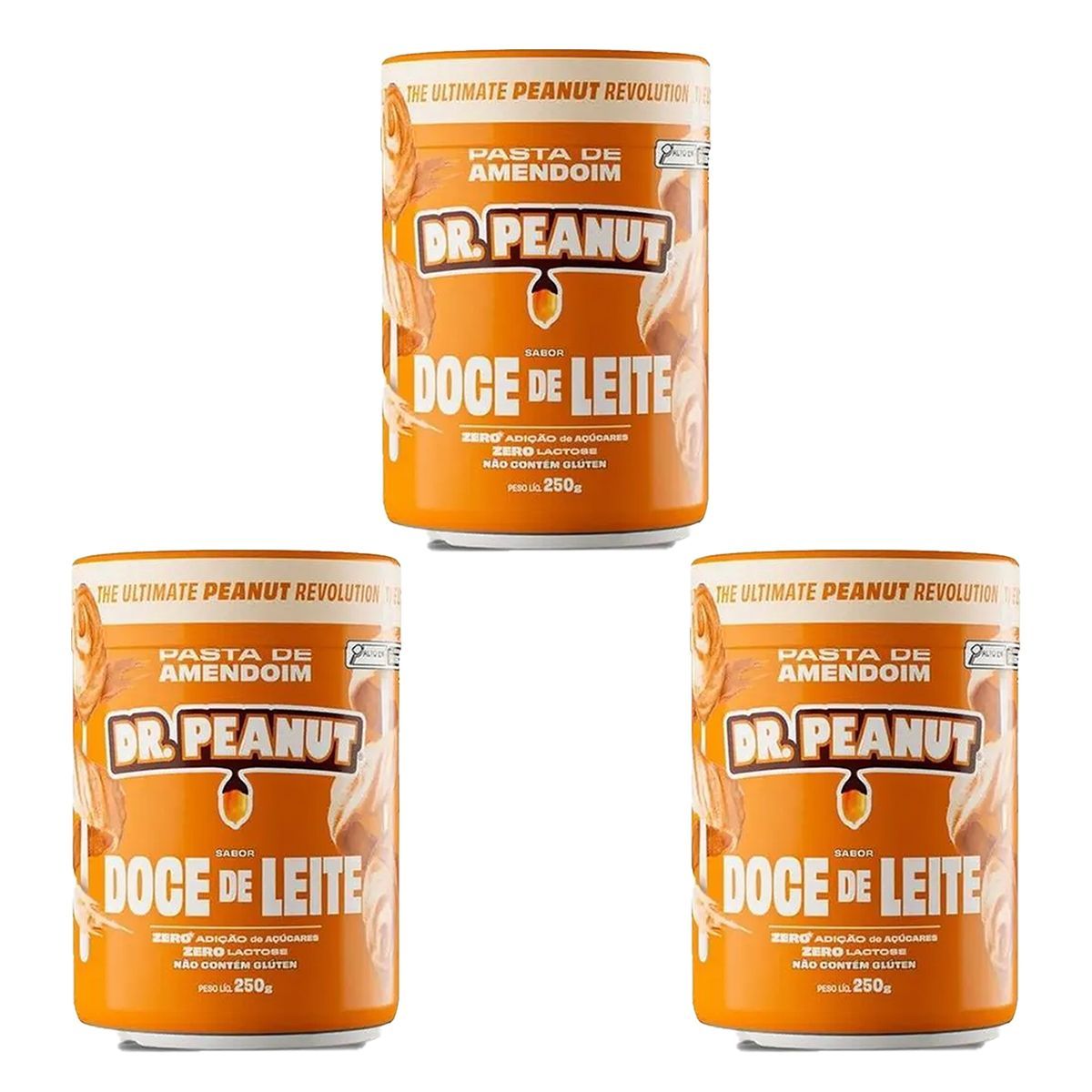 Kit 3X Pasta de Amendoim - 250g Doce de Leite - Dr. Peanut