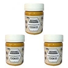 Kit 3X Pasta de Amendoim - 260g Chocolate Branco Com Cookies - Amendomel
