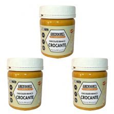Kit 3X Pasta de Amendoim - 260g Chocolate Branco Crocante - Amendomel