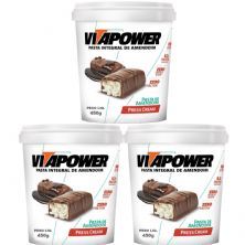 Kit 3X Pasta de Amendoim - 450g Press Cream - Vitapower