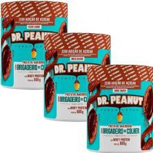 Kit 3X Pasta de Amendoim - 600g Brigadeiro de Colher com Whey Protein - Dr. Peanut