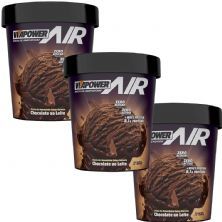 Kit 3X Pasta de Amendoim - 600g Sorvete Chocolate ao Leite - VitaPower Air