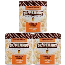 Kit 3X Pasta de Amendoim - 650g Chocolate Branco com Whey - Dr. Peanut