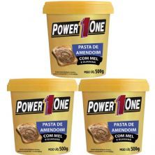 Kit 3X Pasta de Amendoim com Mel e Guaran� - 500g - Power One
