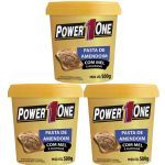 Kit 3X Pasta de Amendoim com Mel e Guaran� - 500g - Power One