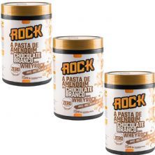 Kit 3X Pasta de Amendoim Com Whey - 1000g Chocolate Branco - Rock Peanut