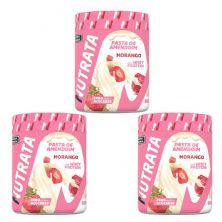 Kit 3X Pasta de Amendoim com Whey - 600g Morango - Nutrata