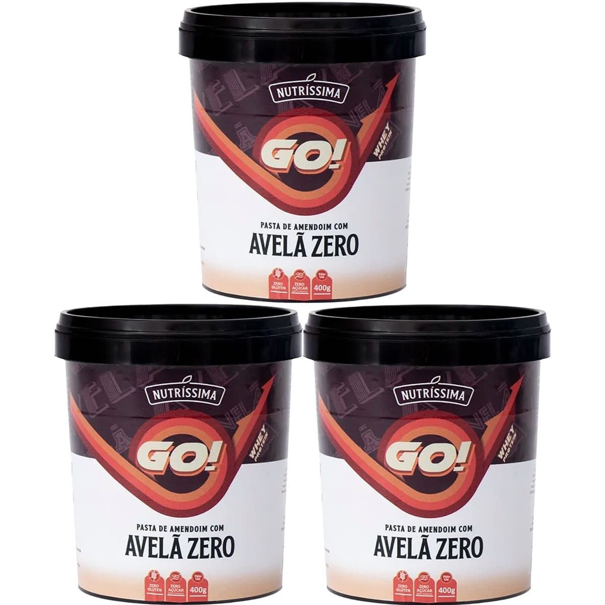 Kit 3X Pasta de Amendoim Go! - 400g  Avel� Zero - Nutr�ssima