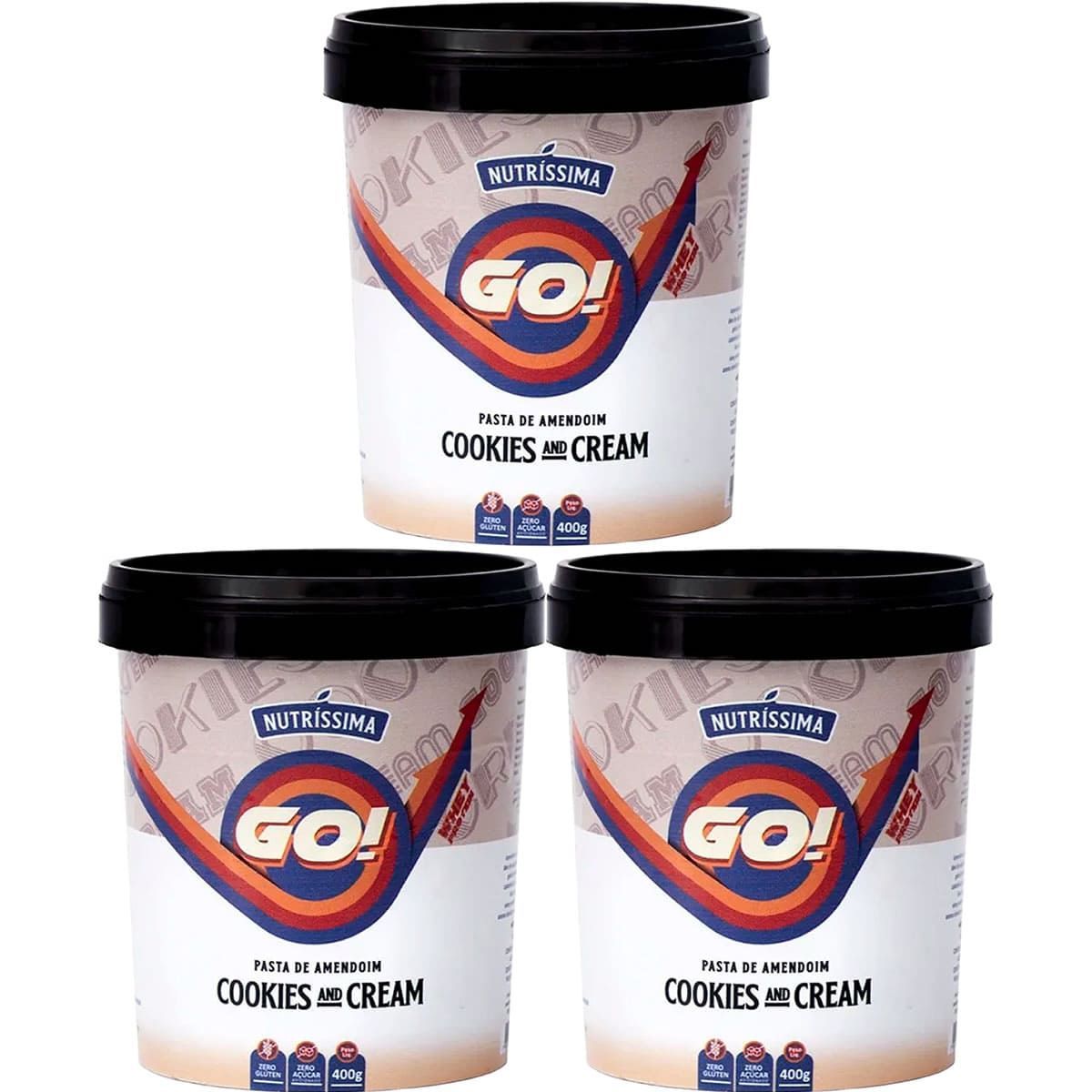 Kit 3X Pasta de Amendoim Go! - 400g Cookies And Cream - Nutr�ssima